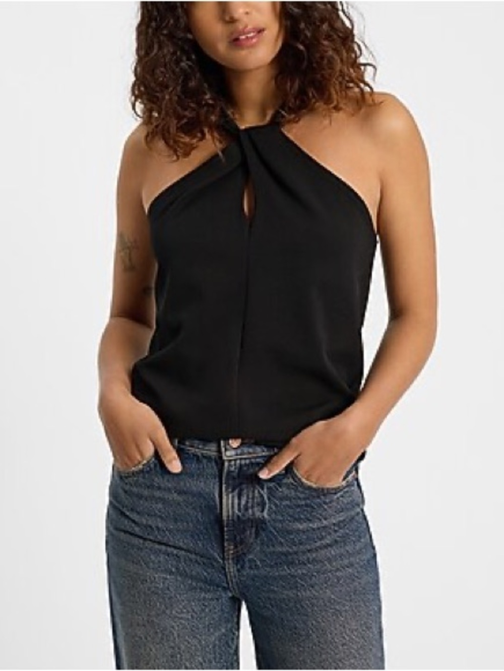 Express Black Twist-Detail Tank Top | NWT Size Large